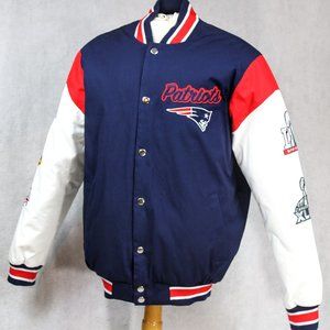 Vintage NFL Patriots 5X Super Bowl Champ Varsity Jacket "Tom Brady"